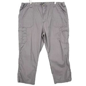 Carhartt Pants Womens 3XL‎ Grey Ripstop Elastic Drawstring Scrub Cargo C54108